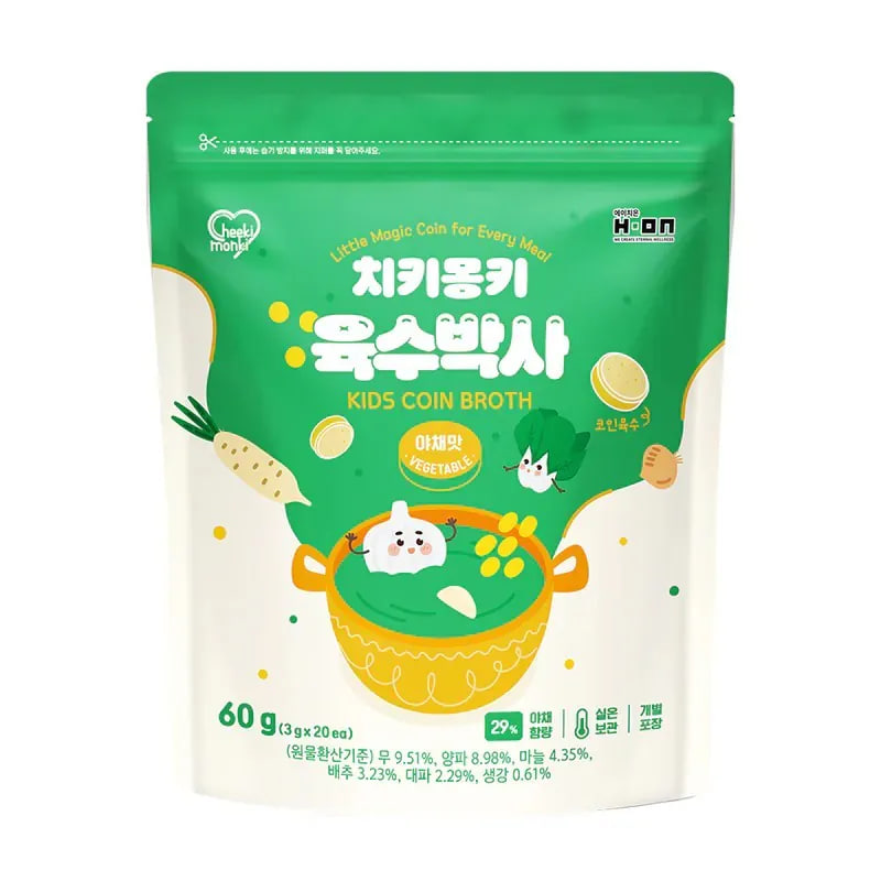 Cheeki Monki Kids Coin Broth Vegetable ម្សៅស៊ុប 30x60g (6M+)