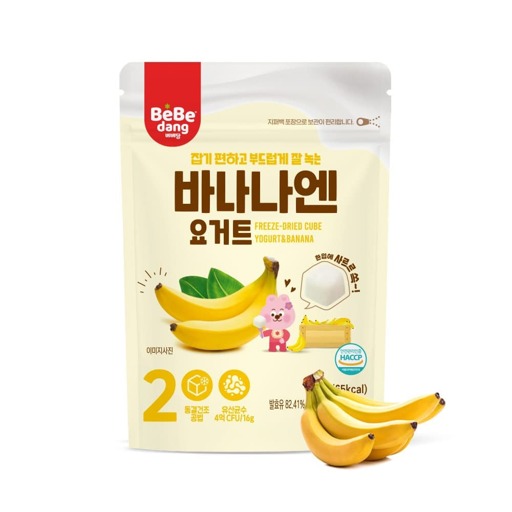 Korean BeBe dang Yogurt Cube Banana 10+ 16g (6M+)