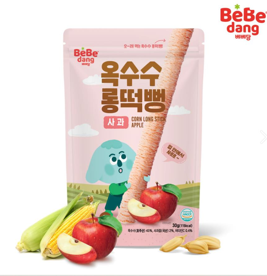 Korean BeBe dang Corn Long Stick Apple 60x30g (6M+)
