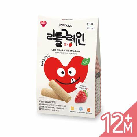 Kemy babe little grain baby rice snack Strawberry 6x40g (12M+)