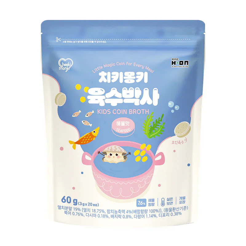 Cheeki Monki Kids Coin Broth Seafood ម្សៅស៊ុប 30x60g (6M+)