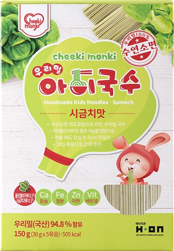 [Inventory Part] Korean Cheeki Monki  Noodles Spinach 24x16g (12M+)